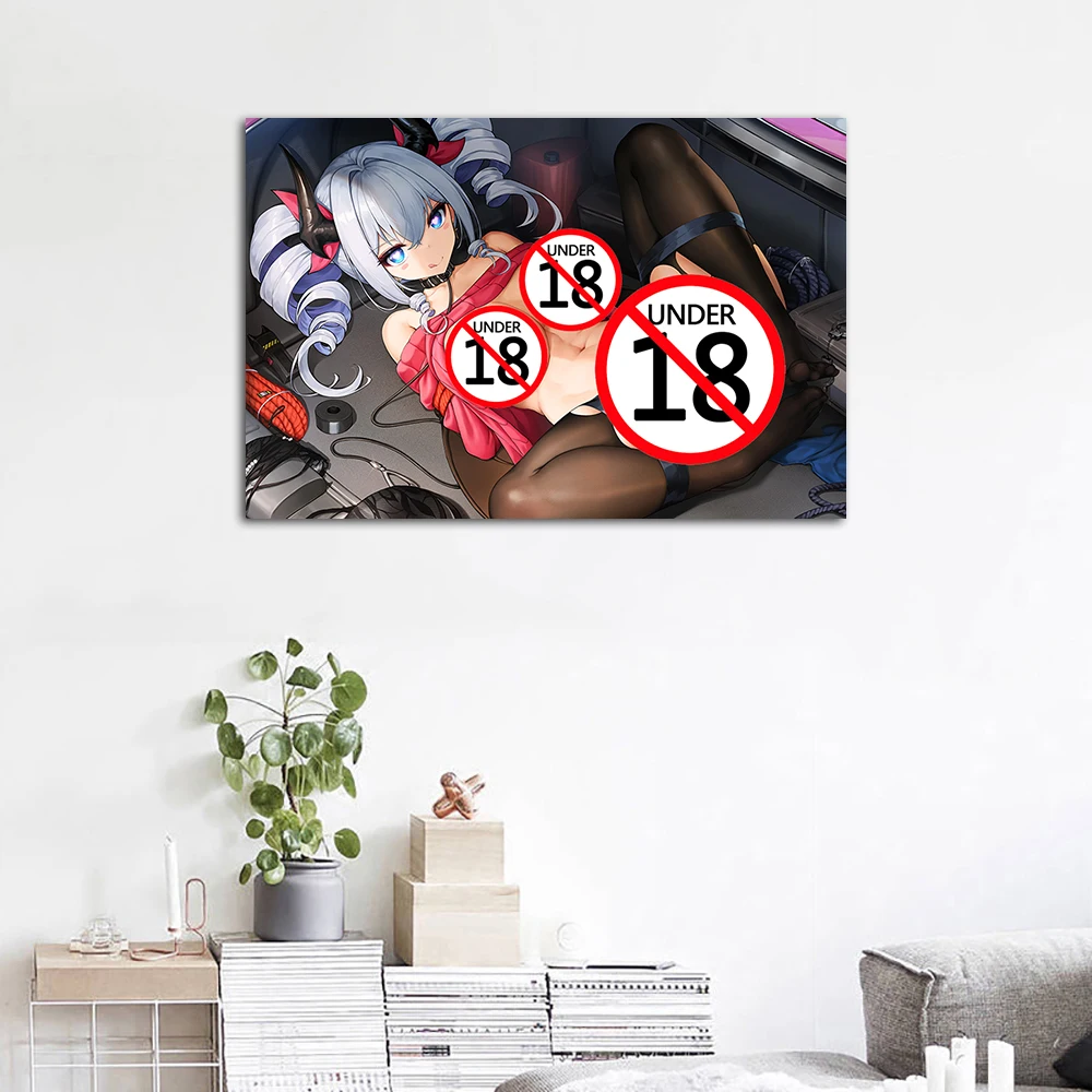 Anime Bondage Girl Poster Unframed Canvas Painting Wall Art Sexy Cartoon Pictures Print For Room Home Hotel Decor