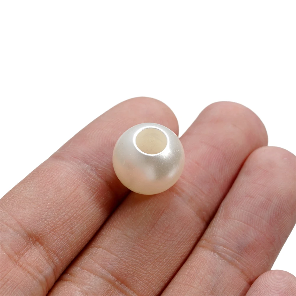 10-300pcs 6-20mm ABS Imitation Pearl Big Hole Beads Acrylic Loose Bead for Handmade DIY Bracelet Necklace Jewelry Accessories