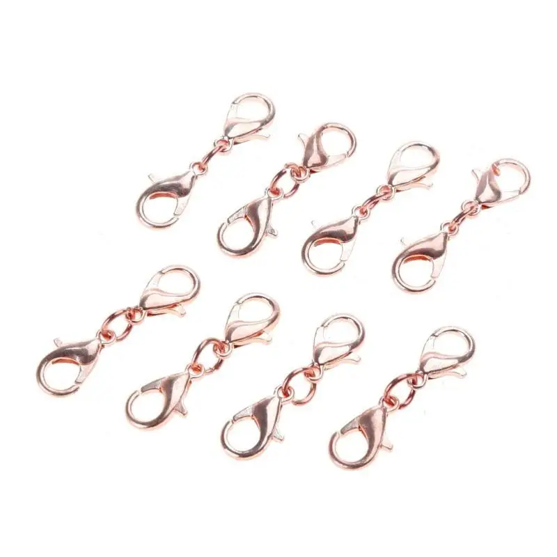 31BB 8 Pcs Double End Lobster Clasp Necklace Shortener Clasp Bracelet Extension Clasp Chain Extender Double Claw Connector