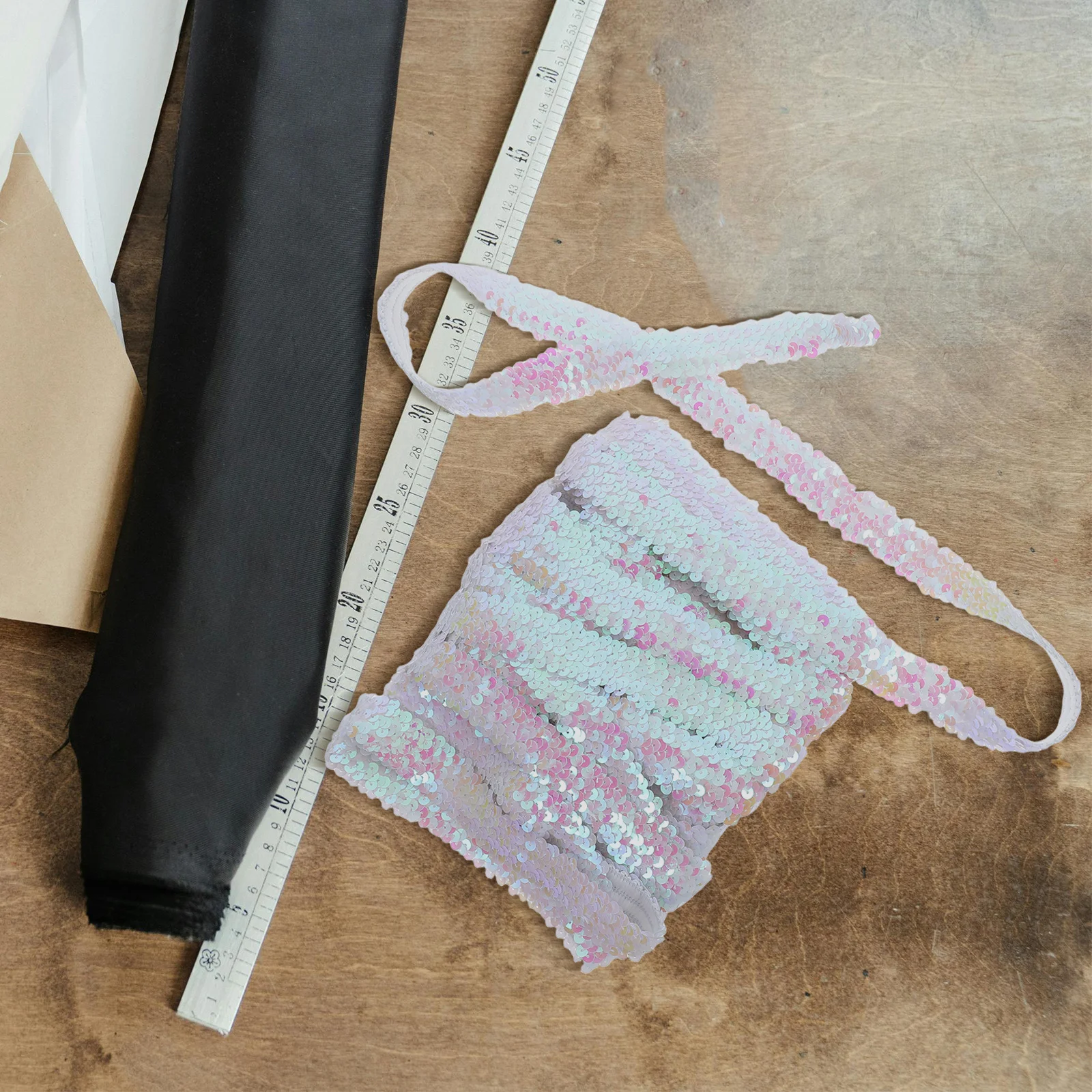 

13M Glittery Elastic Sequin Band For Headwear Fashion Trim Craft Decor Stretchy Sparkly Ribbon Dance Costume Accessories Party