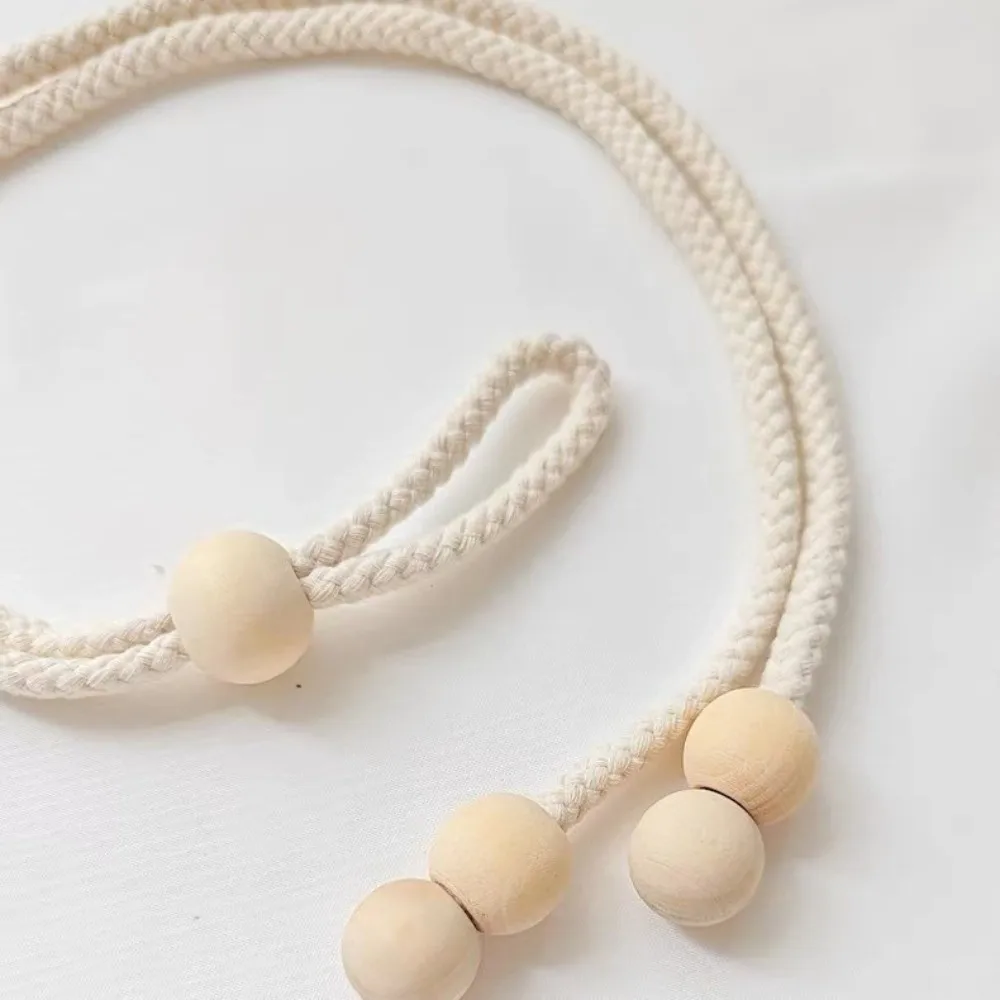 2pcs Wooden Bead Curtain Tiebacks Adjustable Length Durable Beads Bead Curtain Tiebacks Easy Install Versatile Curtain Holders