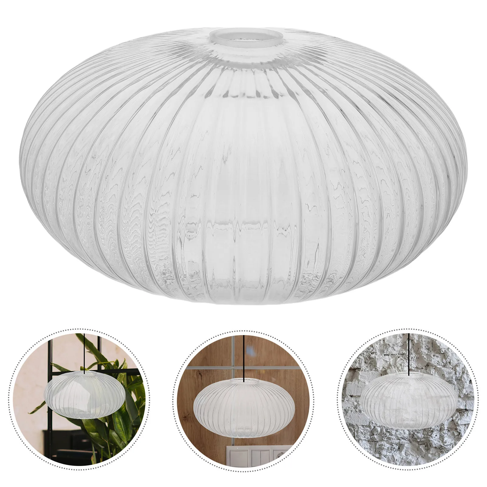 

Clear Striped Round Glass Lampshade Globe Light Cover Replacement Pendant Wall Sconce Lamp Shade Glass Light Cover