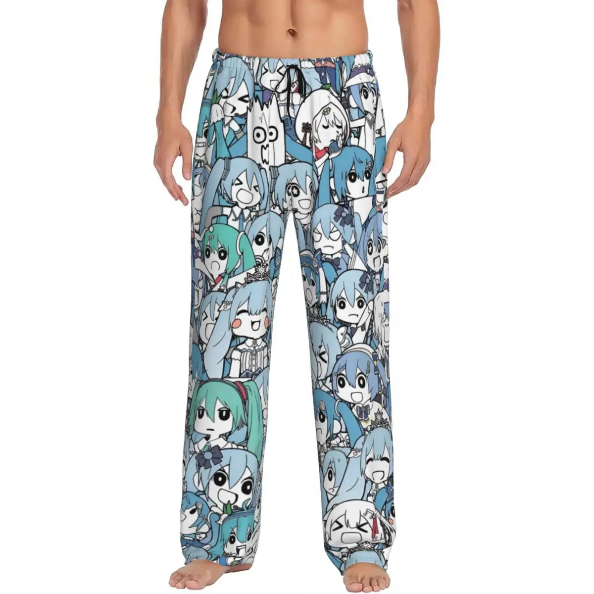 h-hatsunes-パジャマパンツ-メンズ用寝間着-伸縮性ウエストバンド-ミュージックガール-ボーカロイド-ヴィンテージプリント-スリープラウンジボトムス-ポケット付き