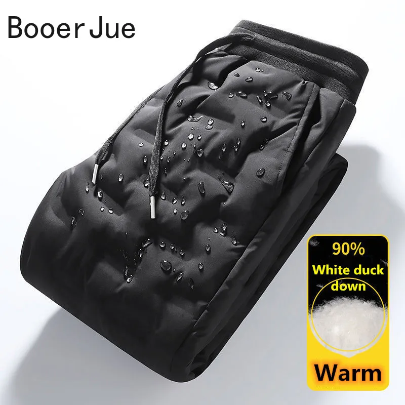 90% White Duck Down Padded Thicken Winter Outdoor Hiking Sports Warm Down Pants Men Joggers Sweat Pants Thermal Trousers Lovers