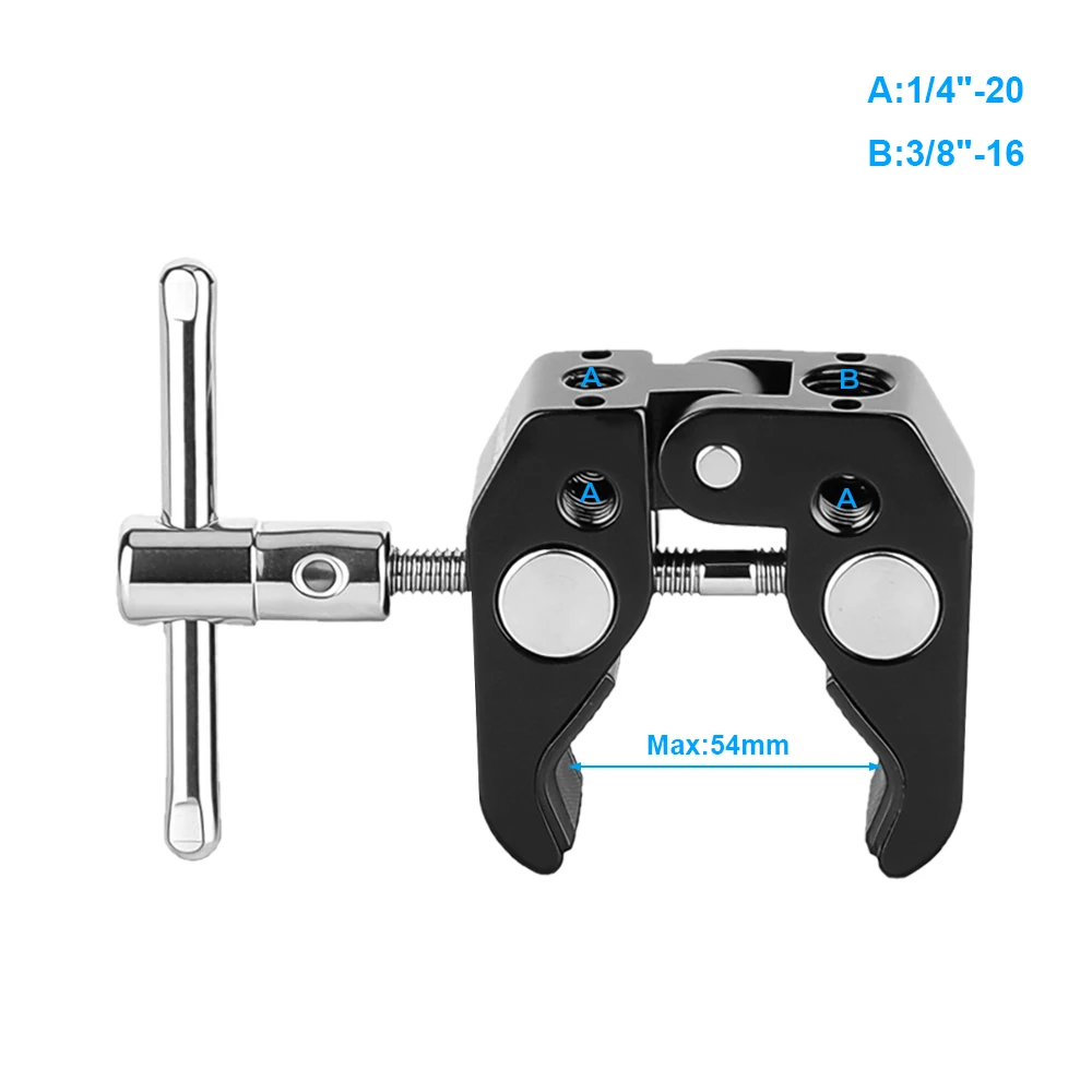 CAMVATE マジックフリクションアーム スモールスーパークランプ クランププライヤー クリップ 1/4インチ-20 & 3/8インチ-16ネジ穴付き DSLRカメラスタジオ用