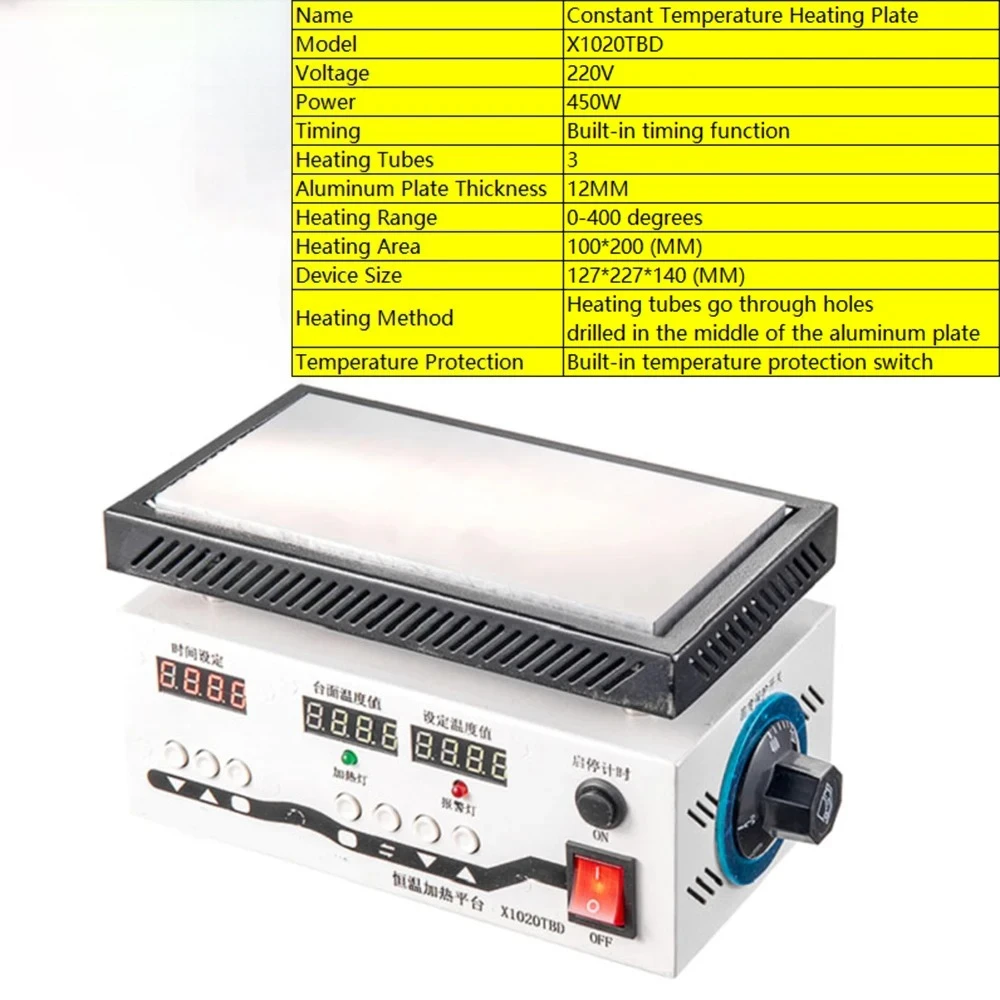 

Heating Platform for Mobile Phone Screen Replacement with Digital Display, Smart Constant Temperature LED Heating Plate, Laborat