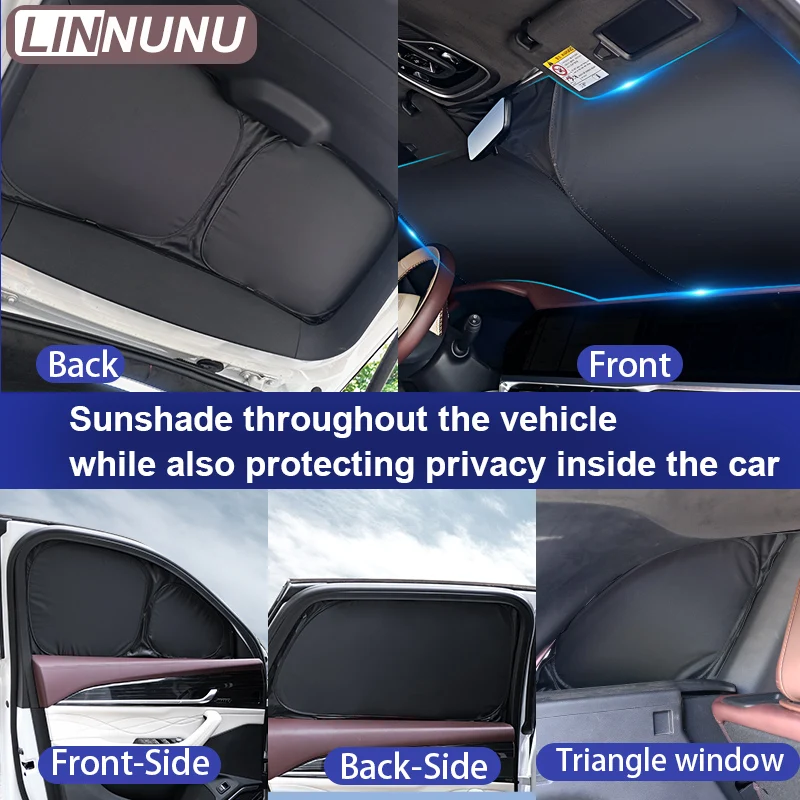 LINNUNU Car Curtain Sun Protection Full Shading Privacy Cover Sun shade Opaque Sunshade Fit for Geely Atlas II Starray Boyue L