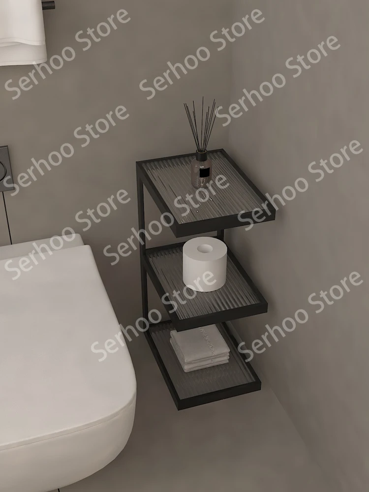 

High-end bathroom rack Floor-to-ceiling toilet crevice storage Narrow next to Small shelf