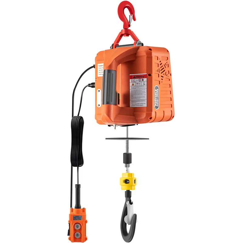 

Remote Control Crane Hoist Wire Rope Electric Hoist Aluminum Shell Hoist Household Indoor Small Crane Hoist 1100lbs