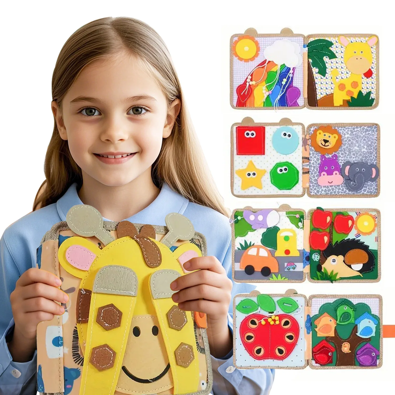 

Children's 3D books, deer story books, busy board toys, shape animal color recognition tools, birthday gifts for boys and girls