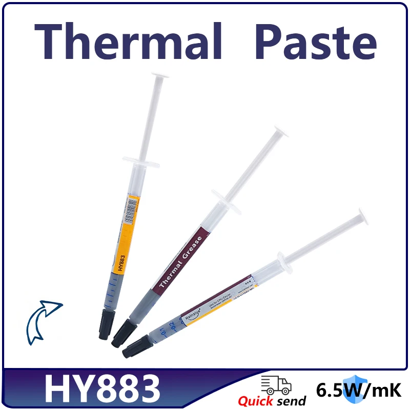 HY883 0.5g 5PCS 6.5W/mk Silicone Thermal Paste Heat Transfer Grease Heat Sink CPU/GPU Chipset Notebook Computer Cooling Syringes