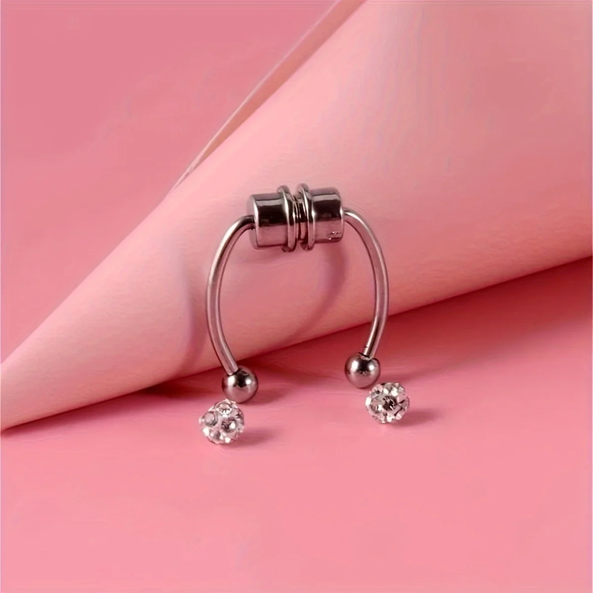 3pc Roestvrij staal Mannen Magnet Clip Op Hoop Neus Ring Minimalistische Punk Stijl Nep Piercing Neus Sieraden Voor Vrouw