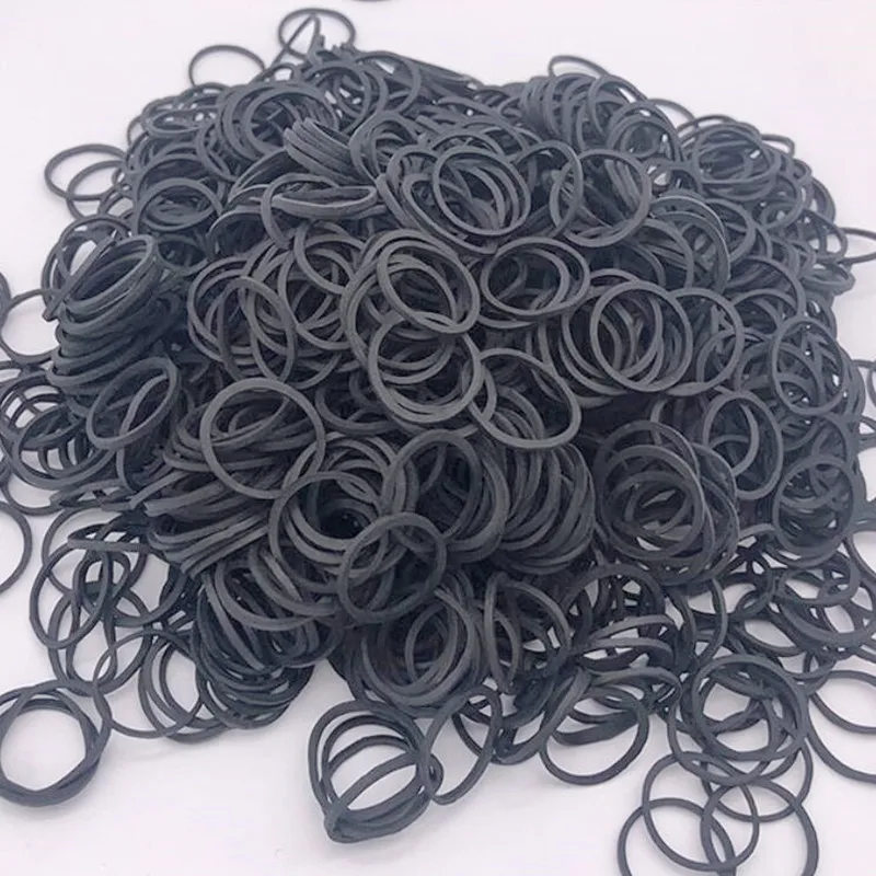 100Pcs Black Rubber Bands, 08x1.4mm Elastic Bands Rope Tapes Adhesives Fasteners Home Office Students School Stationery Supplies