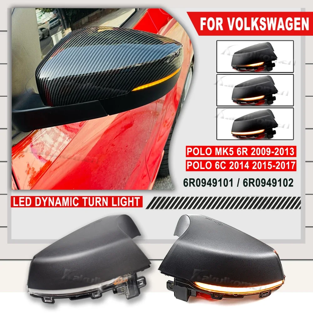 

For Volkswagen VW Polo MK5 6R 6C 2009 - 2016 2017 LED Dynamic Turn Signal Light Flasher Flowing Water Blinker Flashing Light