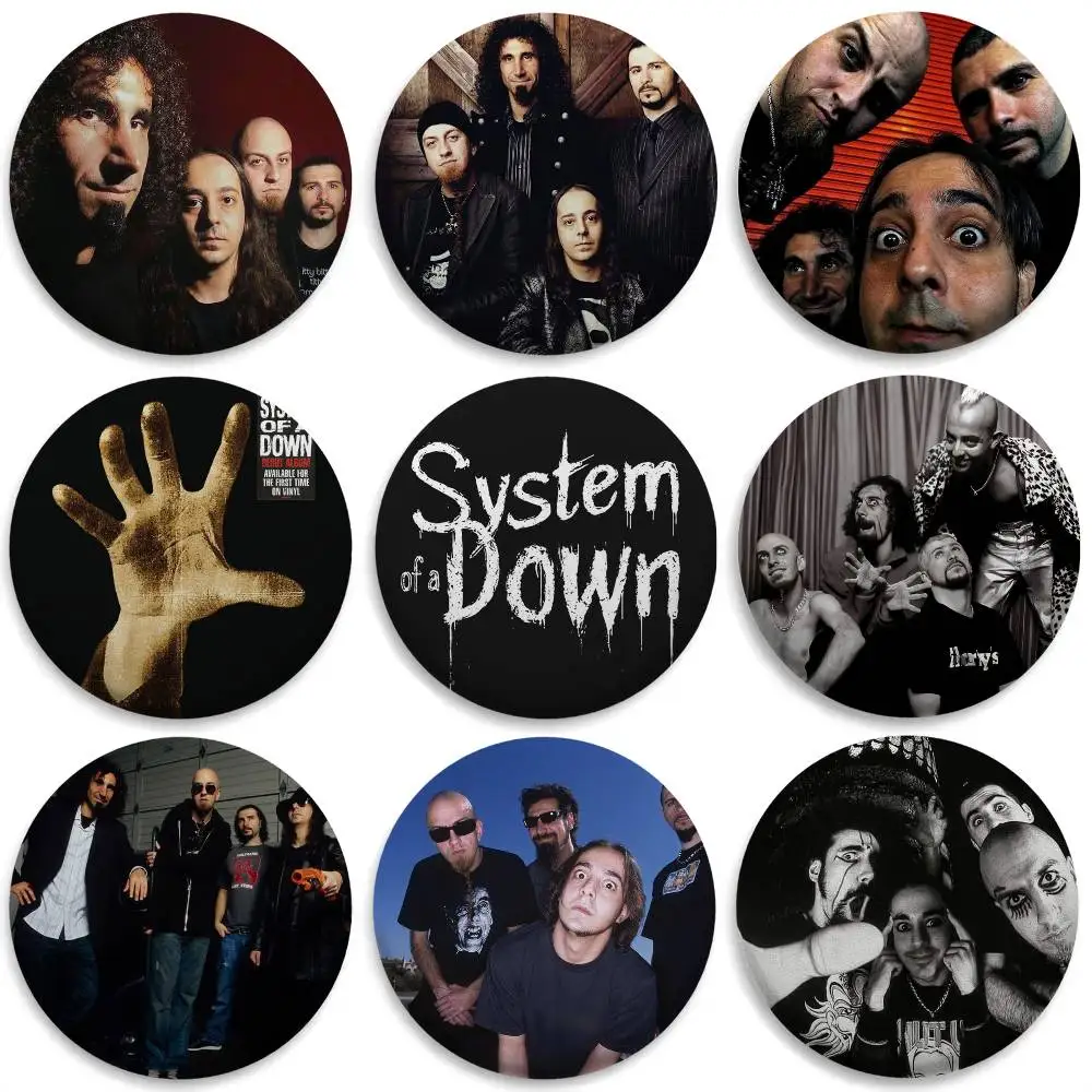 

S-System Of A Down Band Badges Round Exquisite Badge Brooches Creative Pins For Clothes Hat Backpack Gift Accessories