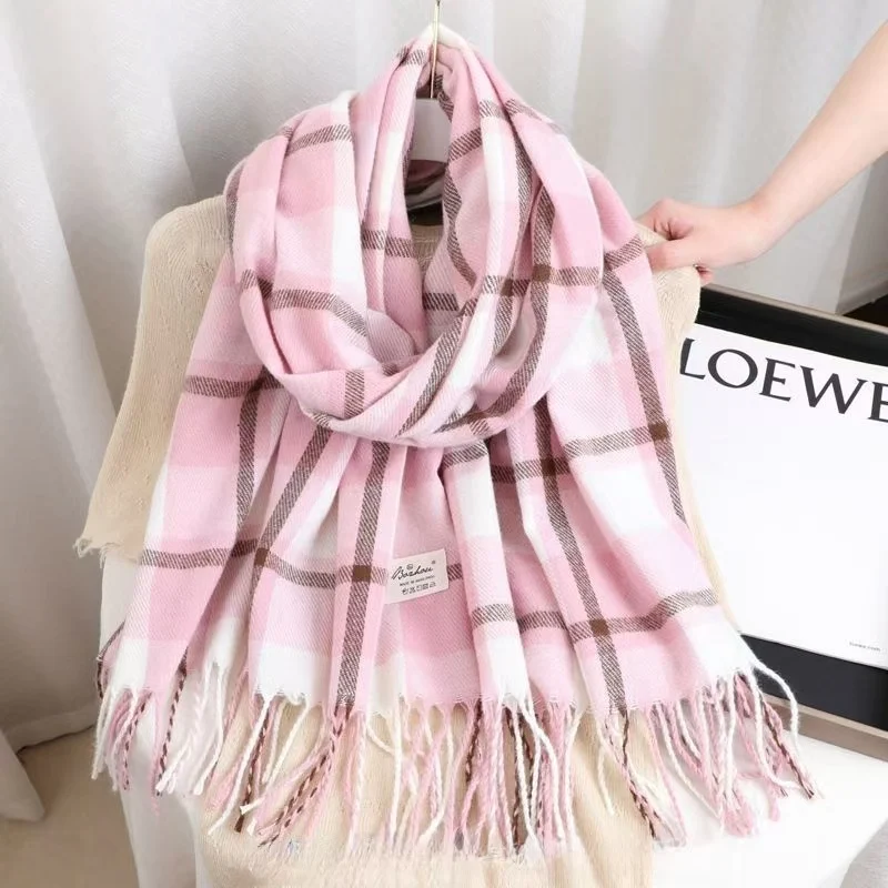 المرأة الألبكة الصوف منقوشة شرابة وشاح الخريف الشتاء جديد رشاقته الدفء لينة تنوعا مستطيلة شال مكتب شال #4