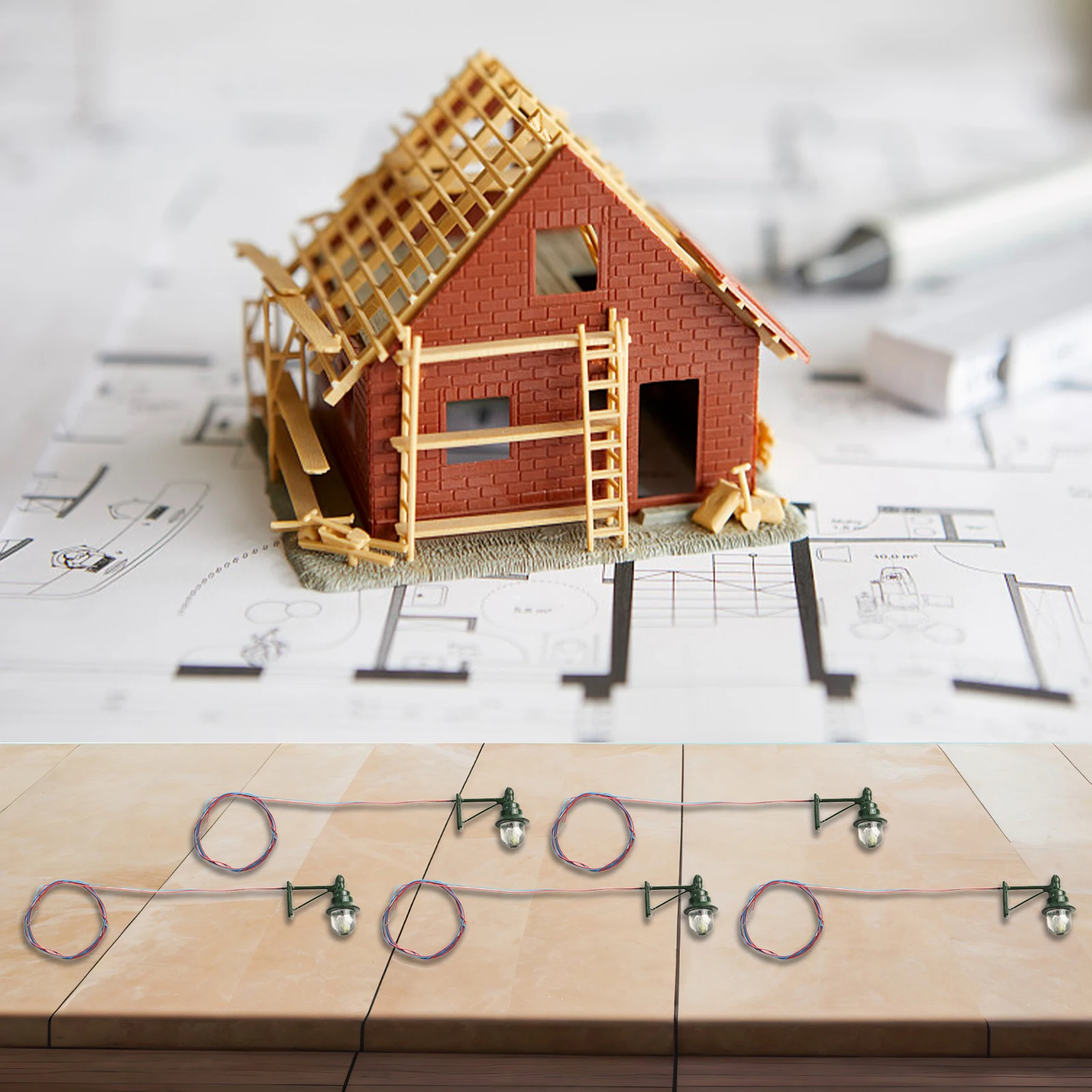 5 stks Mos Landschap Model Wandlamp Architectonische Zandbak Model Wandlamp DIY Accessoires Spoorweg Trein Layout Zandtafel Decor