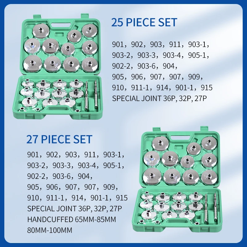 Herramientas de desmontaje y montaje de llave de filtro de máquina tipo Acero, 17, 19, 25, 27, 31 piezas