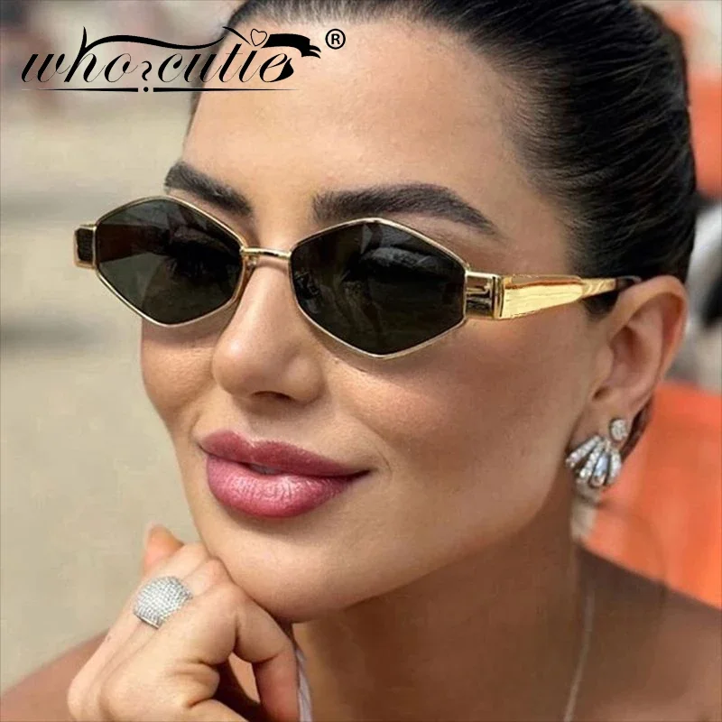 

Vintage Punk Metal Frame Pilot Polygon Sunglasses Women Men Brand Designer Aviation Driving Sun Glasses Clear Lens Shade Male UV