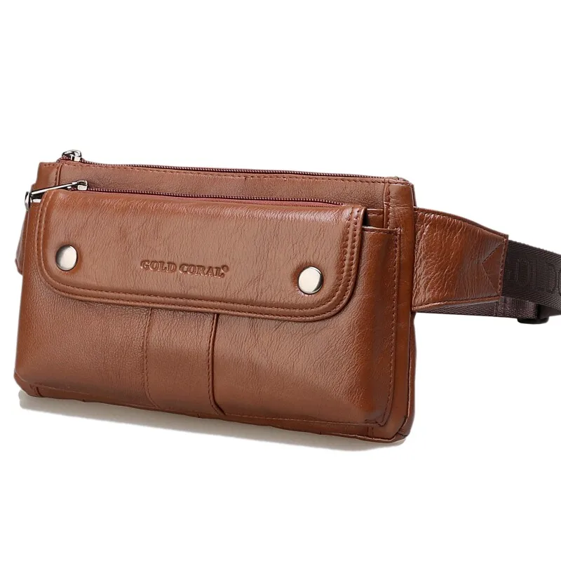 multifunctional-men's-crossbody-leather-chest-waist-bag-new-style-horizontal-top-layer-cowhide-pouch-casual-soft-zipper-closure