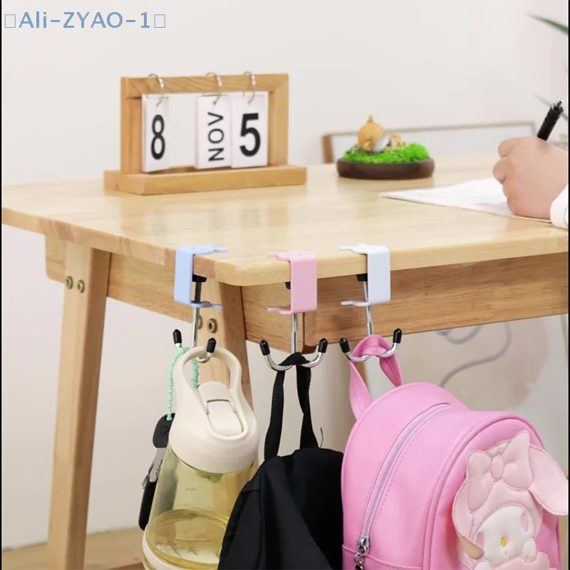 【ZYAO-1】1 Stück Kaninchen-Schreibtisch-Taschenhaken, seitlicher Hängehaken, verstellbare Aufbewahrungshaken, Kopfhörer, Rucksack, Schreibtisch-Aufhänger, stanzfrei
