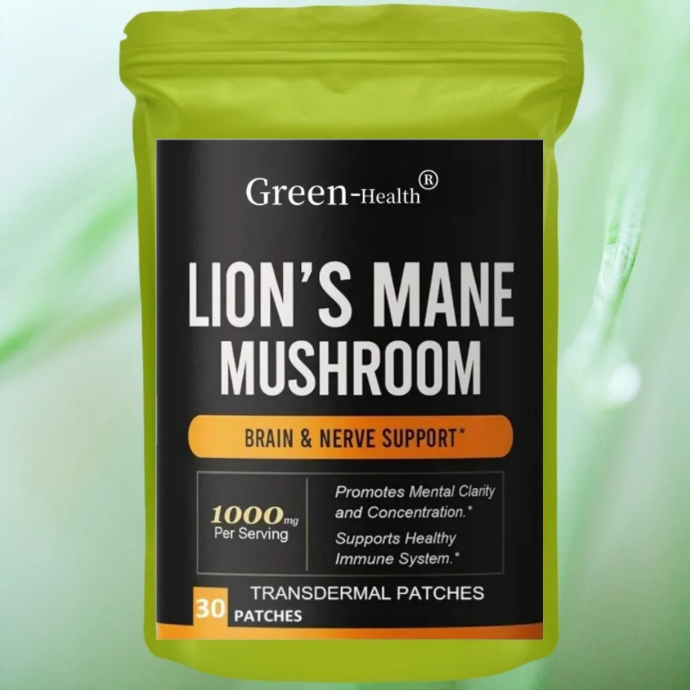 Lion's Mane Mushroom Transdermal Patches for Mental Clarity Focus & Memory Improvement 30 Patches One Month Supply