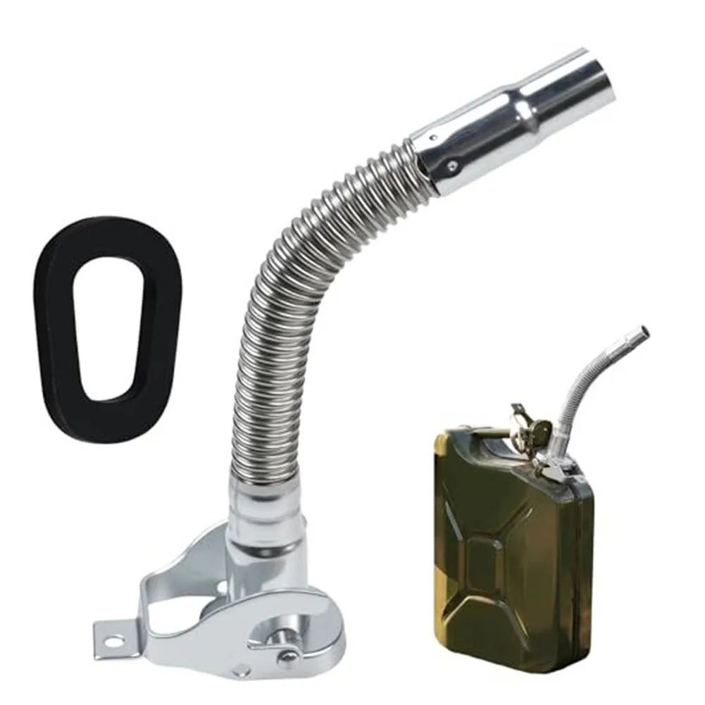 Carbon Steel Jerry Can Spout with Adjustable Accordion Design for 5 10 and 20 Liter Metal Cans Ensures Smooth Liquid Transfer