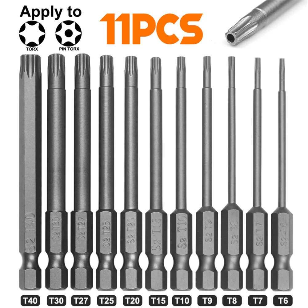 

11 PCs Multitool Screwdriver Bits Magnetic Portable Durable Drills Screwdriver Repair Tool 1/4" Multi-Function Screwdriver Bits