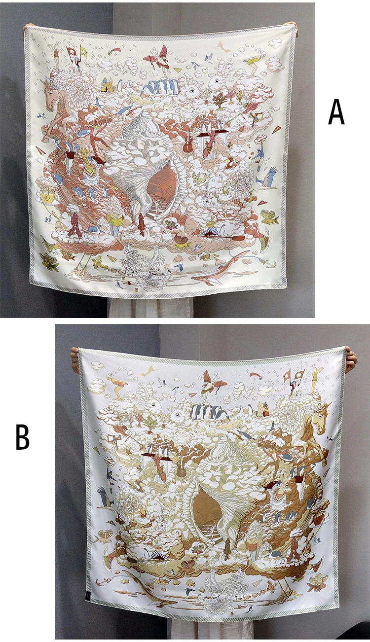 

18MM Double Faced Silk Scarf Luxury 90 Scarfs Rolled Edges Bandanas Bag Belt Accessories Christmas Gift Head Neck Decoration