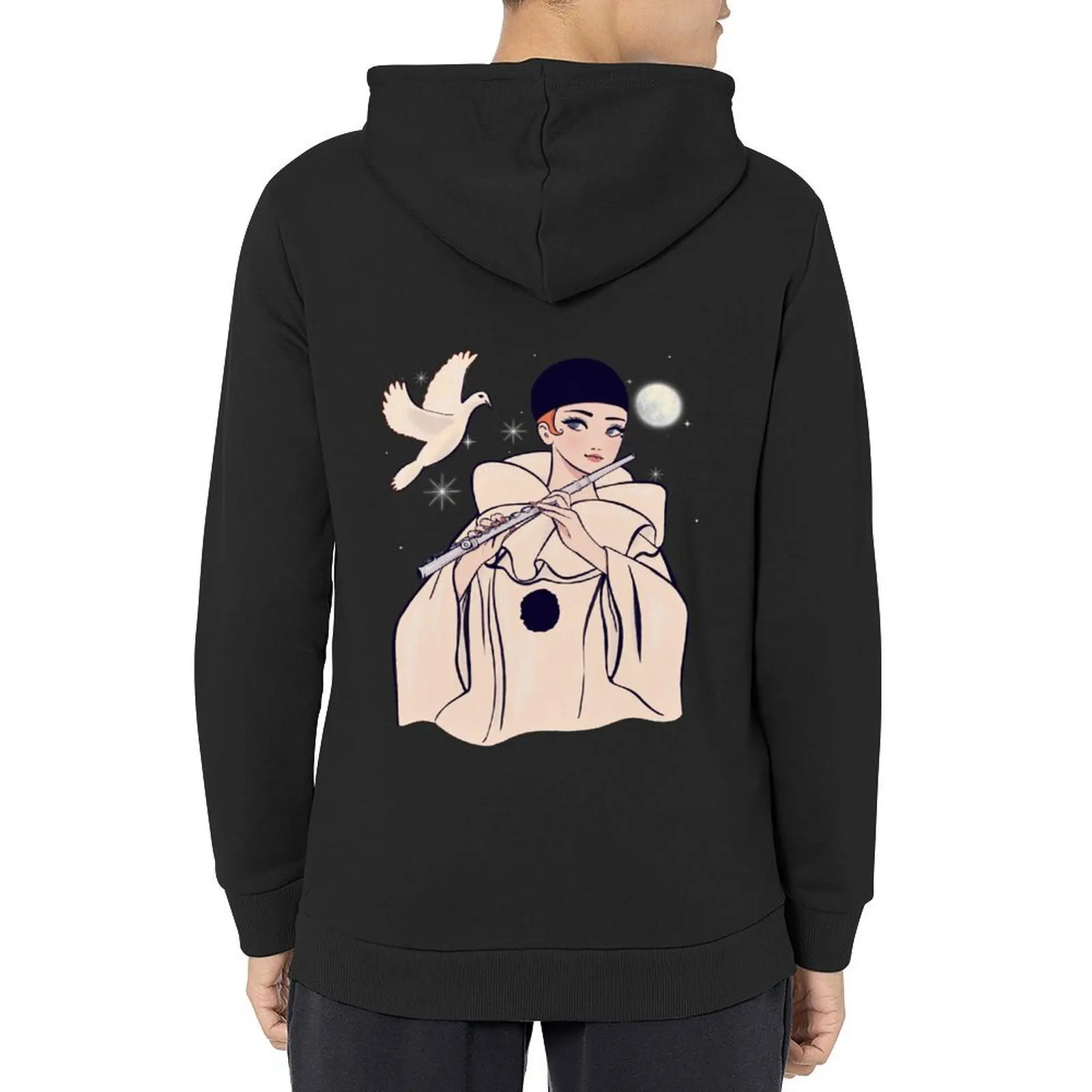 

Pierrot playing flute Hoodie fashion men men's autumn clothes mens clothing autumn clothes new features of hoodies & sweatshirts