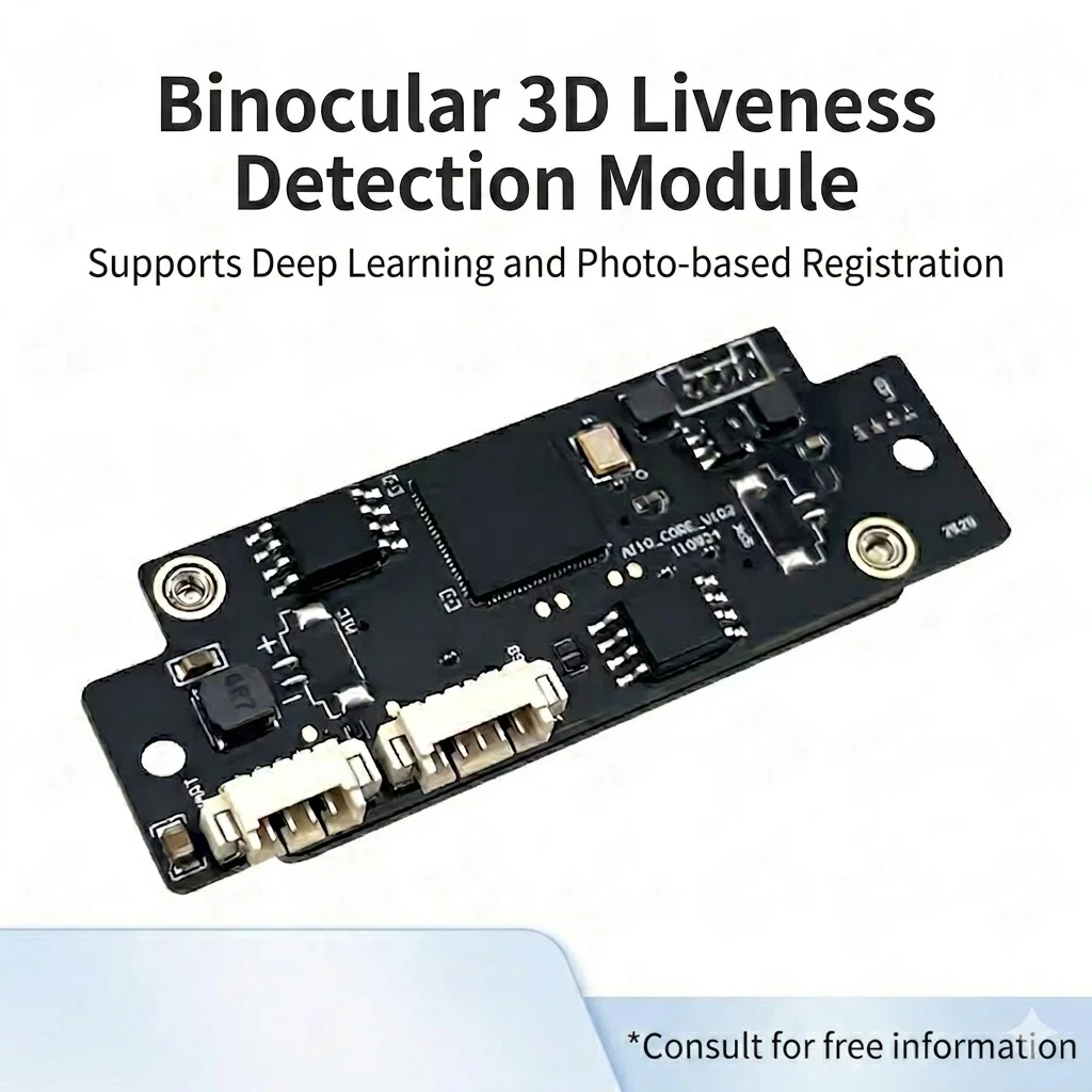 HLK-AI-10W Single Binocular AI Camera Module, Face Palm Vein QR Code Recognition, 1000 Local Face/Palm Storage TTL UART 5V 2A