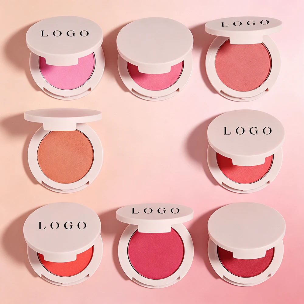 8-Color Private Label Hybrid Blush Custom Logo Lightweight Mud Cream Texture Matte-satin Finish Subtle Shimmer Pigment Makeup