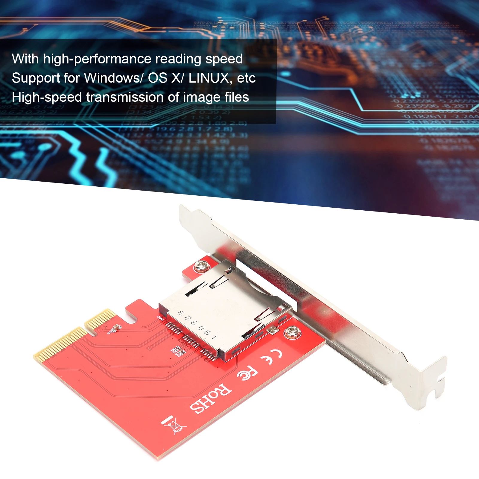 

Адаптер PCI‐E Устройство чтения карт CF Модуль платы преобразователя CF201 для Windows/OS X/ PCI‐E Устройство чтения карт PCI‐E к CF