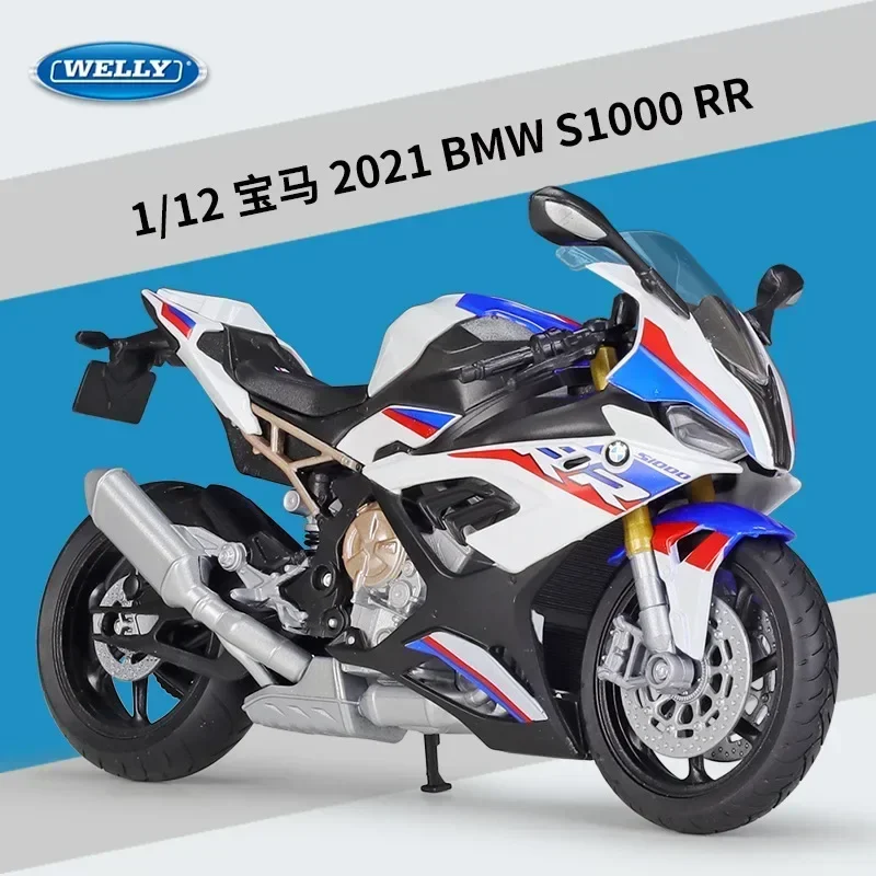 WELLY-modelo de motocicleta deportiva de aleación BMW S1000RR, juguete de Metal fundido a presión, colección de modelos de motocicleta de carreras callejeras, regalos para niños, 1:12, 2021