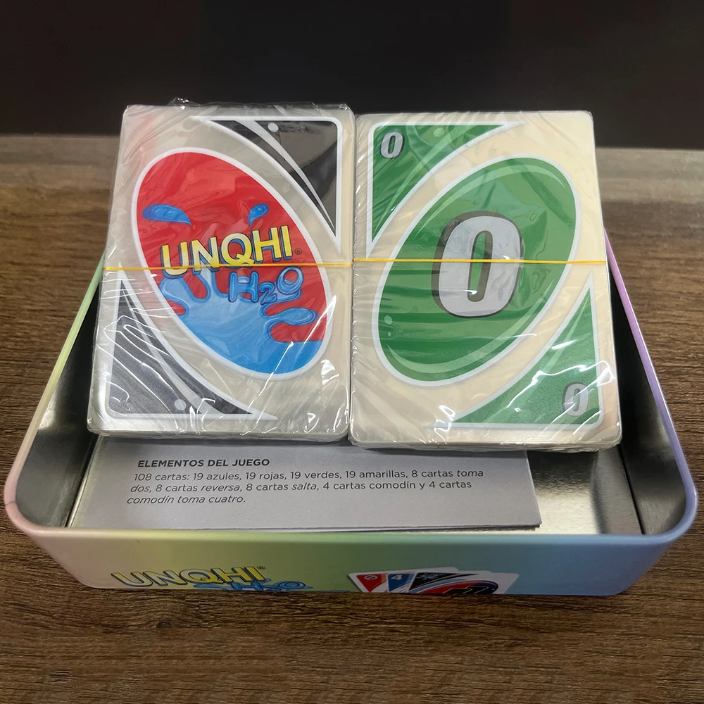 Board Games UNO H2O Card Game WaterProof Pressure Proof PVC Plastic Transparent Kids Toys Playing Cards Halloween Birthday Gifts