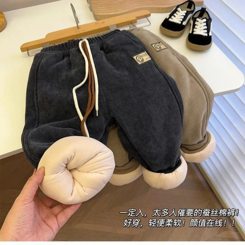 

Children's winter cotton pants winter extra-thick three-layer cotton jackets for girls and boys worn