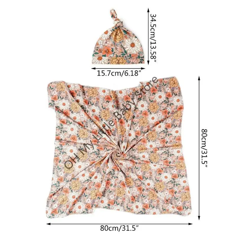 M76C 2 قطعة/مجموعة الوليد التقميط بطانية الرضع النوم التفاف القماش مع قبعة تنفس الرضع الاشياء الجنس محايد للطفل #6