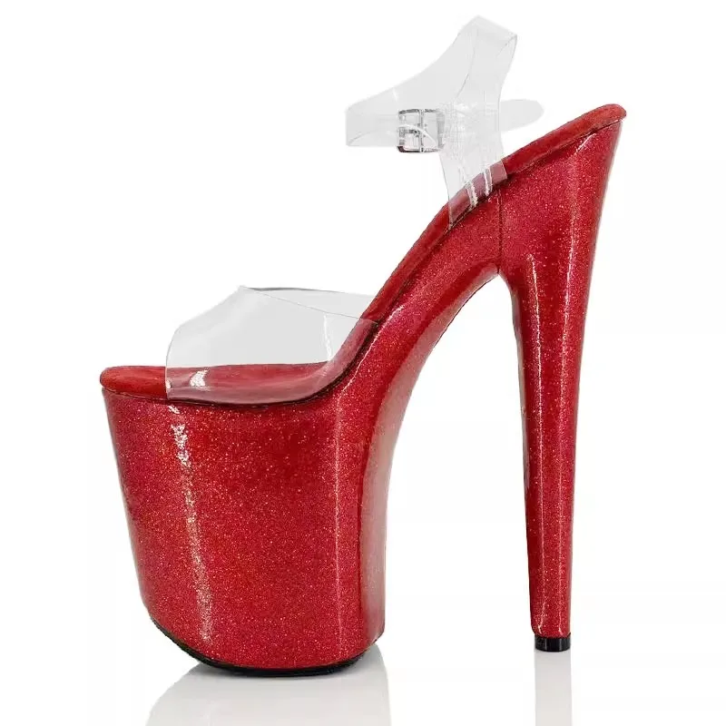 20cm super high heels sandals sexy and fashionable runway steel tube dance shoes slim heels waterproof platform shoes