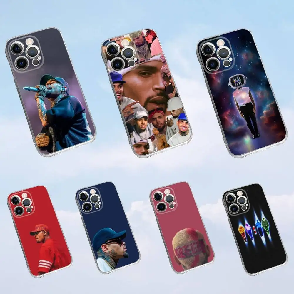

C-Chris B-Brown 11singer Phone Case For iPhone 16,15,14,13,12,11 Pro,Max,Plus,X,XS,XR,SE,Mini Transparent Silicone Soft