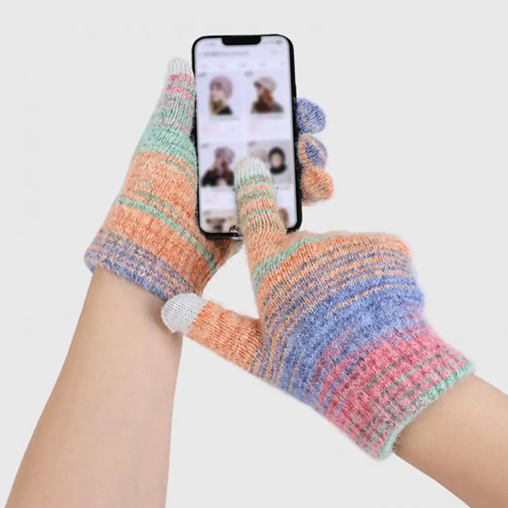 Winter Hat Set 3pcs Women Winter Hat Scarf Gloves Set Thickened Velvet Lined Knitting Hat Long Warm Scarf Touchscreen Gloves