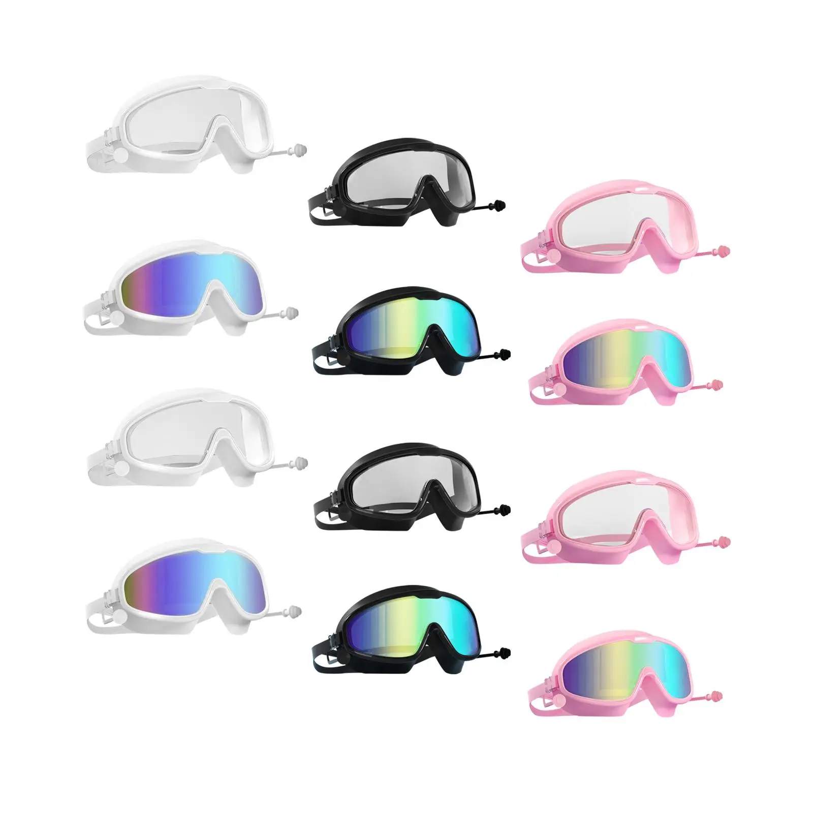 Swimming Goggles Swim Glasses Diving Goggles Comfortable with Earplugs Adult