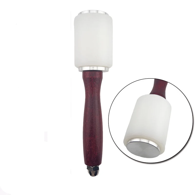 DIY Nylon Hammer Leathercraft Carving Hammer Sew Leather Cowhide Tool Kit with Wooden Handle