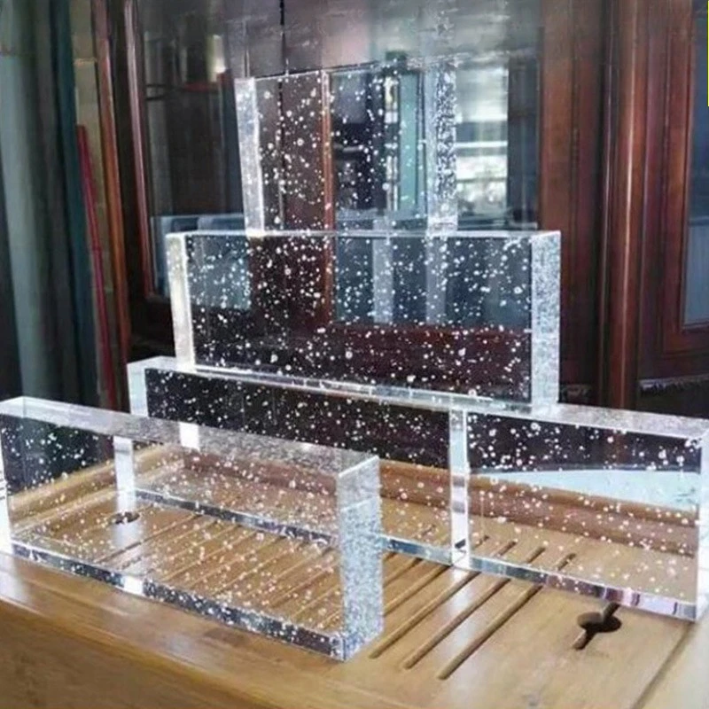 Crystal Brick Fine Grinding  Silver Plated Solid Glass Bubble  Home Decoration Products