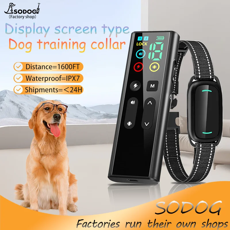 Dog Shock Collar Electric Dog Training Collar with Remote for 8-120lbs 3 Training Modes, 1600FT Range Waterproof Shock Collar