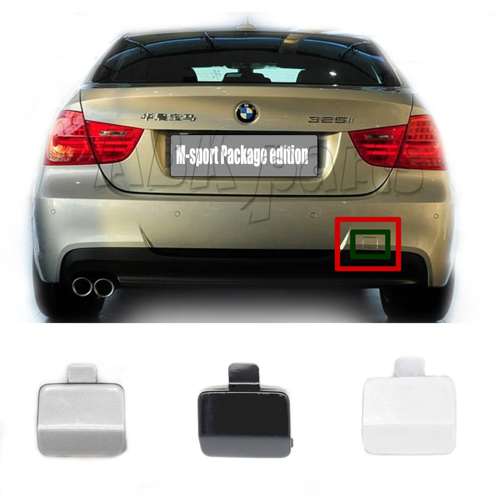 Fit 05-11 BMW3 E90 M-SPORT 316i 318i 320i 323i 325d 328i 328xi 330i 330xi 330xd 335d 335i 335xi Rear Tow Cover