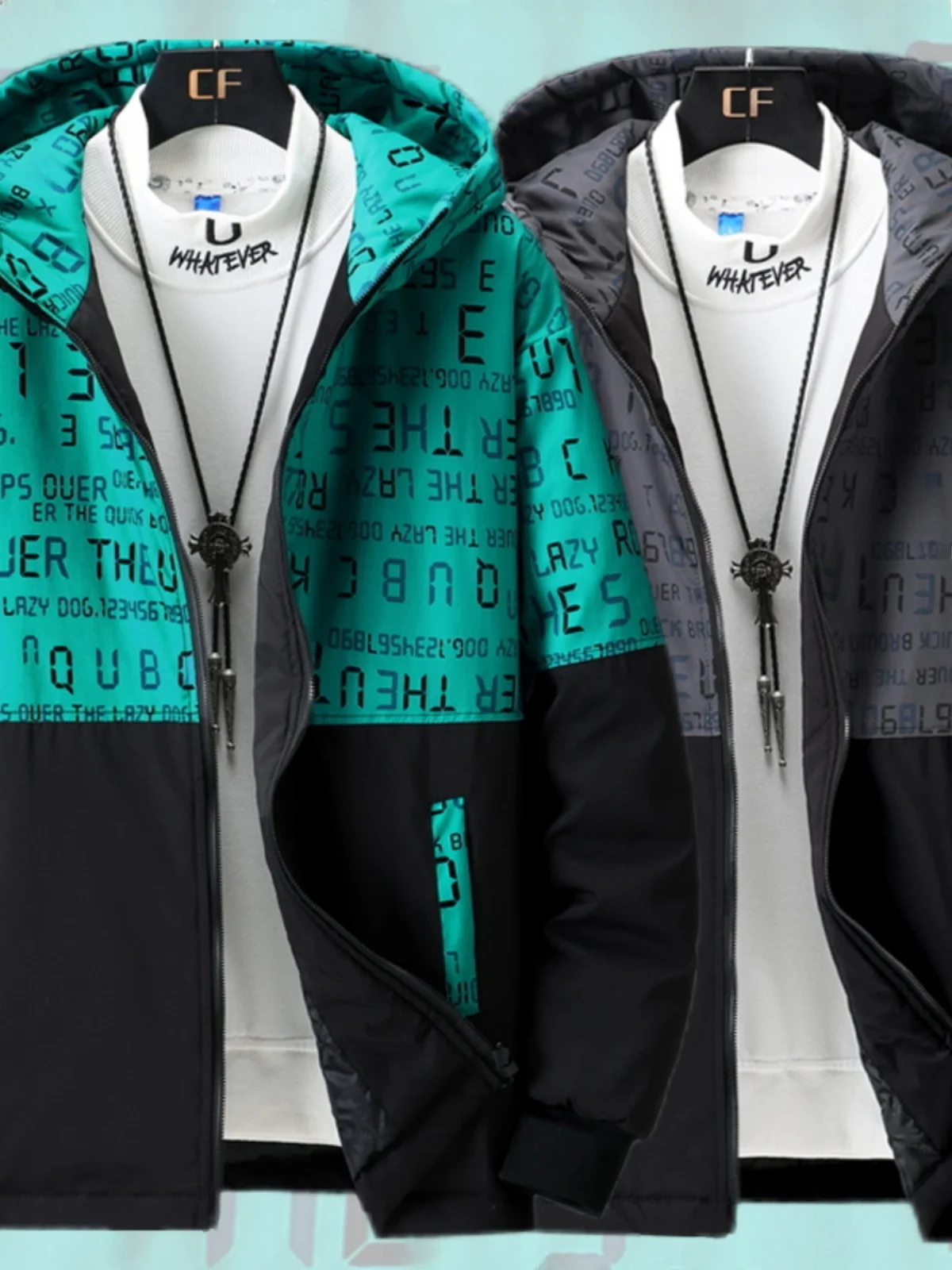 Lightweight Cotton Jaet for Men Hooded Teenager Faionable Urban Sle Polyester Fiber Filled Thin Model Chinese Production