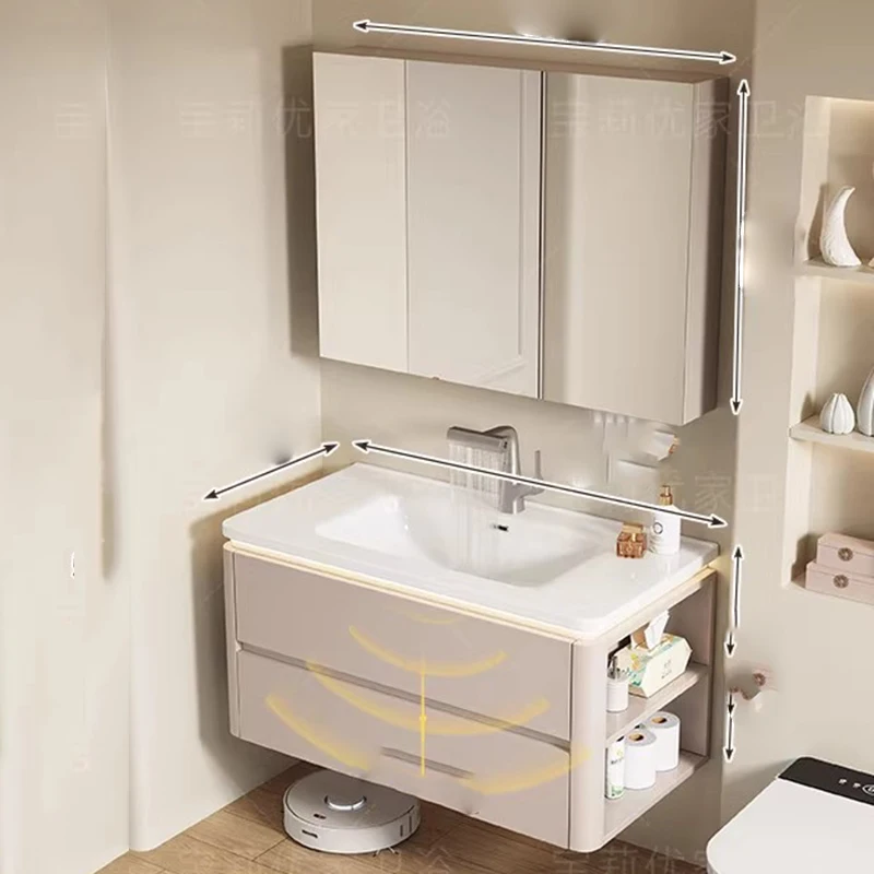 

Modern Paper Bathroom Cabinet Storage Mirror Organizer Accessories Wall Display Cupboard Luxury Archivadores Trendy Furniture