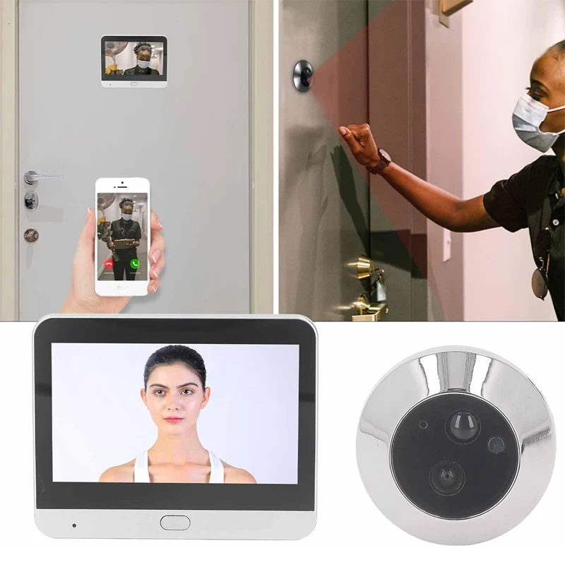 

1080P Wifi Wireless Video Doorbell Camera Tuya Smart Home Visual Peephole Door Bell Intercom PIR Movement Detection for Home