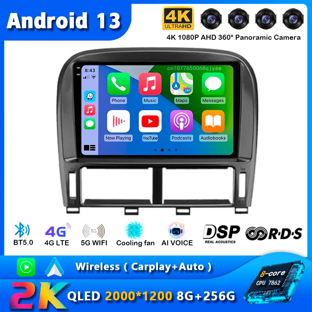 

Android13 Car Radio For Lexus Ls430 2003 2004 2005 2006 Navigation GPS Multimedia Video Player Stereo wireless Carplay Auto wifi