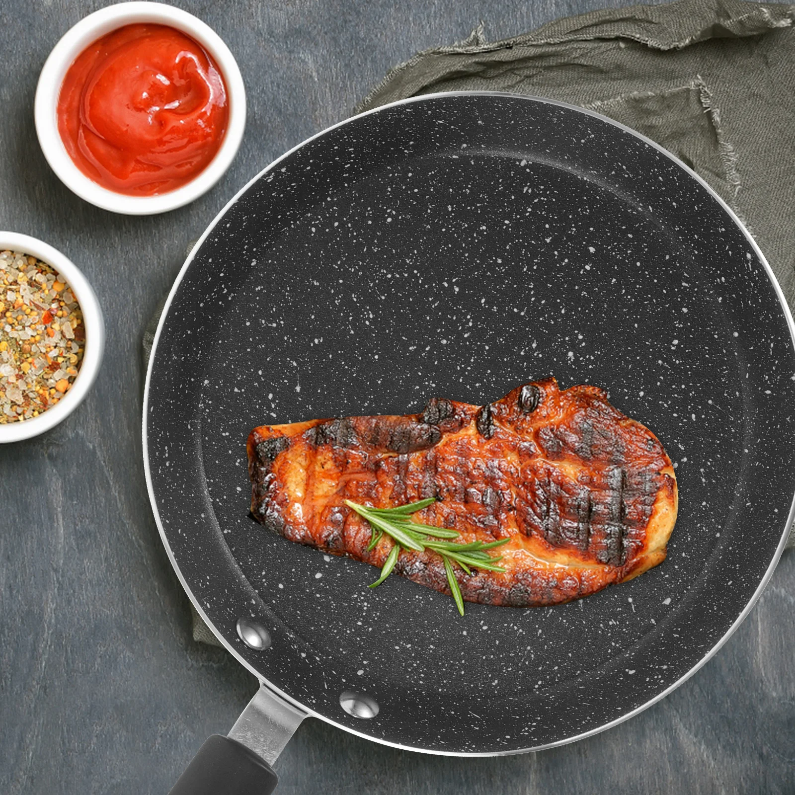 

1pc Nonstick Maifan Stone Frying Pan Even Heat Ideal Omelets Sandwiches Pancakes Proof Eggs Skillet Kitchen